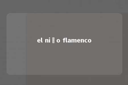 el niño flamenco